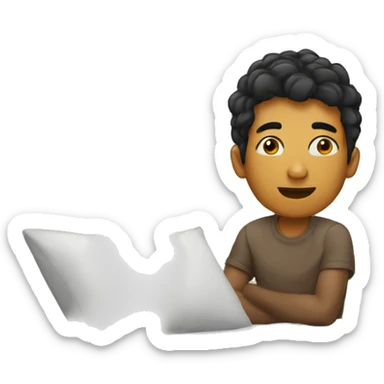 a young man who has just woken up sticker