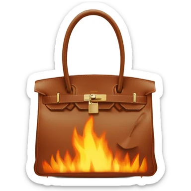 un sac birkin de chez hermès qui prend feu  sticker