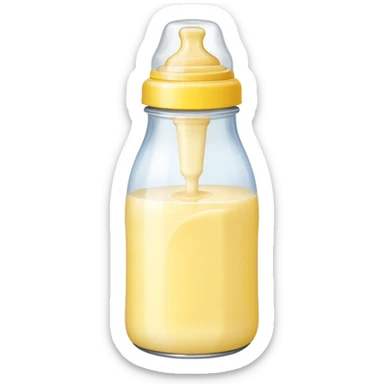 baby Milk bottle yellow sticker