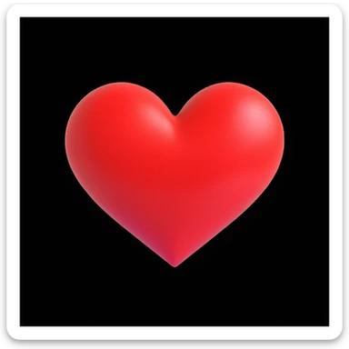 red heart with glossy 3D effect sticker