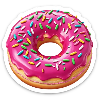 Donut, rose avec des vermicelles sticker