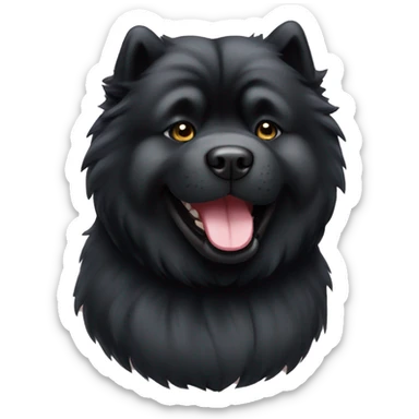 Black chow chow happy sticker