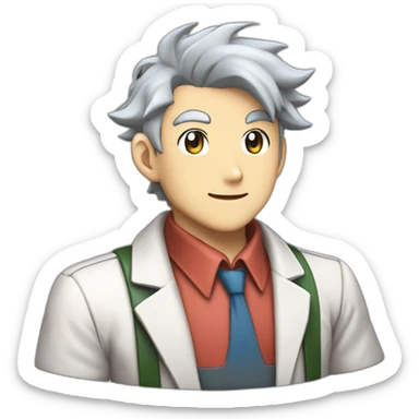 pokemon professor oak anime global trade station badge pokeball sticker