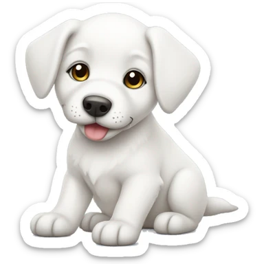 cute white puppy sticker