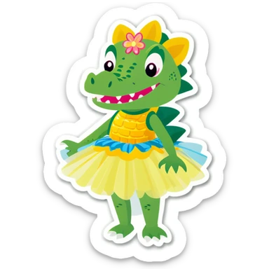 Crocodile in a tutu sticker