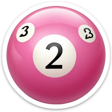 pink billiard ball with the number 23 sticker