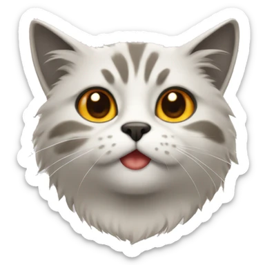 gato naranja peludo  sticker