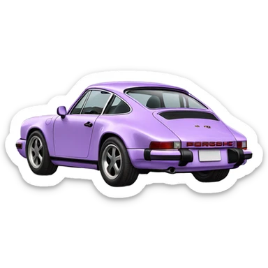 Lilac Porsche 911 sticker