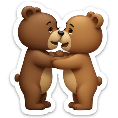 Two bears kissing  sticker