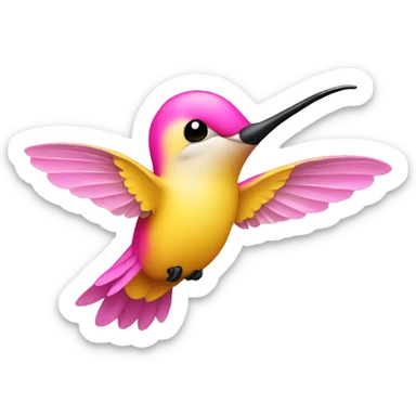 Yellow and pink hummingbird  sticker