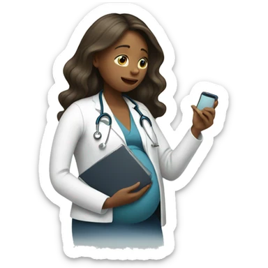 pregnant woman talking to a doctor sticker