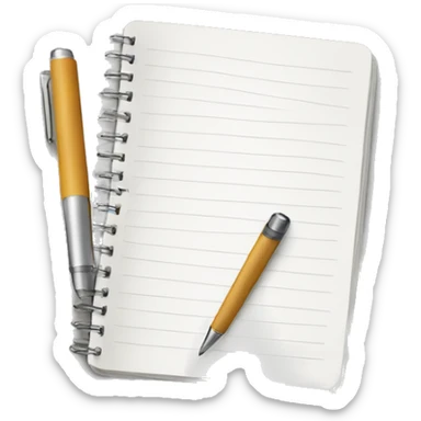 white journal with pin pen sticker