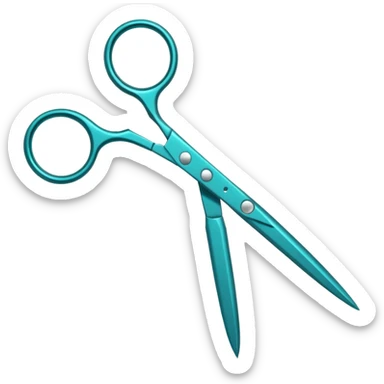 scissors teal  sticker