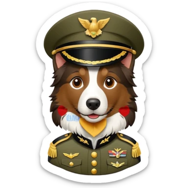 Border collie marrom militar  sticker