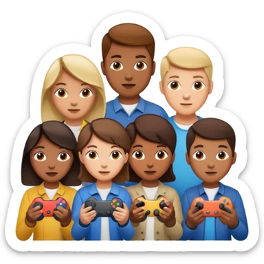 game controller for multiplayer session with people sticker