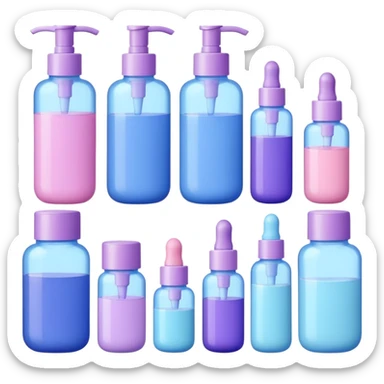 aesthetic skincare products asmr pink blue purple sticker