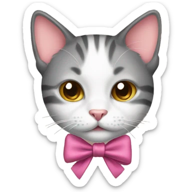 Cat with a bow  sticker