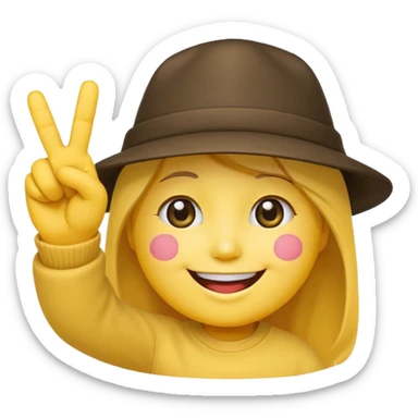 A Smiling Face with Smiling Eyes emoji with a hand korean finger heart emoji that has the middle finger sticking out sticker