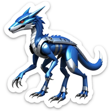 Futuristic Modern Mechanical Sergal-raptor-nargacuga-vernid, full body sticker