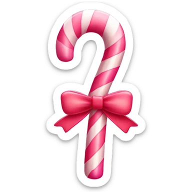Pink candy cane with a bow  sticker