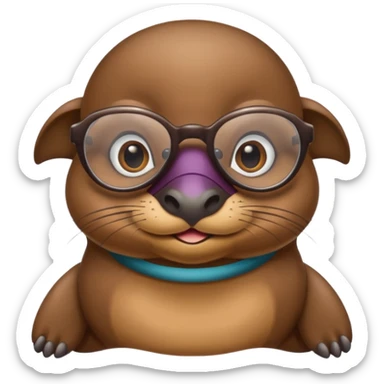 platypus with glasses sticker