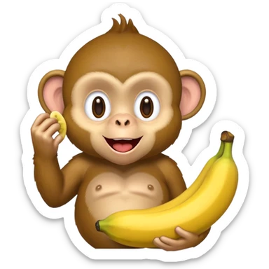 Monkey eating a banana  sticker