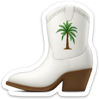 White cowgirl boot vase growing a palm tree  sticker