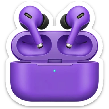 purple wired earbuds sticker