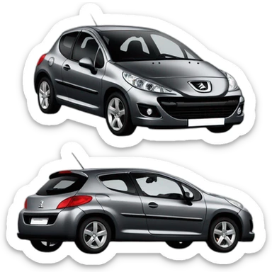 Peugeot 207+ (w/noir) sticker
