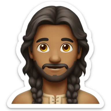 Indian lightly Bearded boy with long hair sticker
