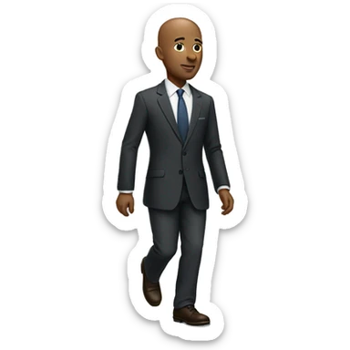 Bald African American man walking in suit sticker