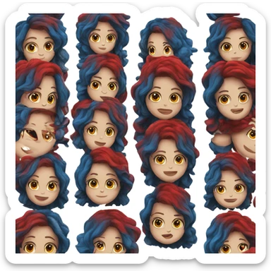 Sirena con cabello rojo y ojos azules sticker