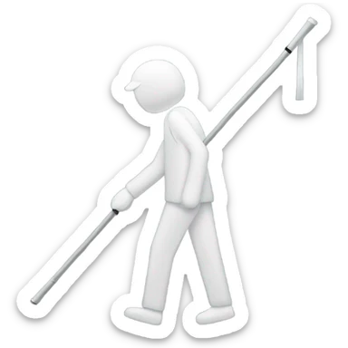 blind person walking with cane sticker