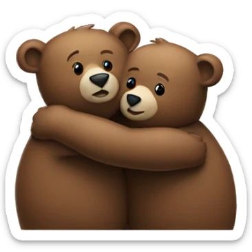 Two bears hugging  sticker