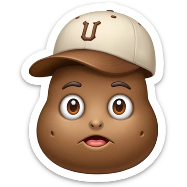 Turd wearing a ballcap sticker