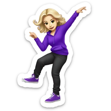 A beautiful white girl in purple dances hip-hop sticker