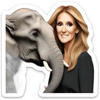 Céline dion with elephant sticker