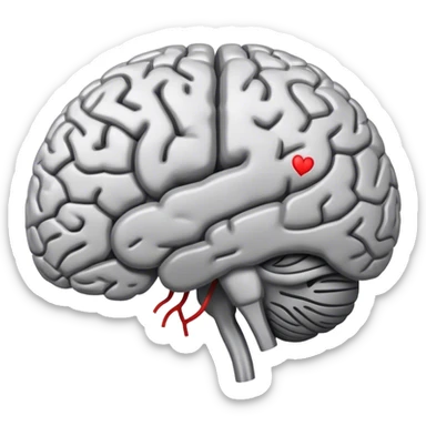 A **human brain** with a protector energy of negative thoughts radiating loving thoughts while it rewires itself sticker