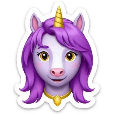 Shirley Shawn the Unicorn from The Wiggles with yellow horse with purple hair sticker