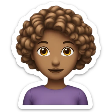 Femme avec les cheveux long brun avec les yeux bleus sticker