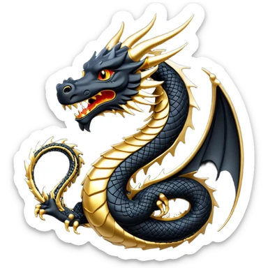 Black dragon symbol  sticker