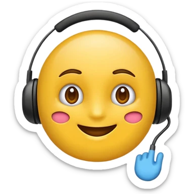 Un emojis feliz con audífonos puestos pero sin  naris un sencillo el emojis  sticker