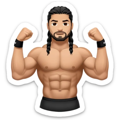 Roman Reigns WWE wrestler flexing muscles sticker