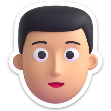 character with oval-shaped head with flat top sticker