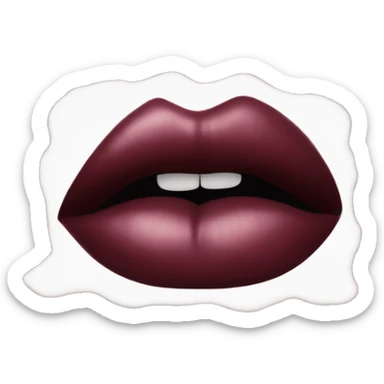 A burgundy-colored lipstick kiss mark. sticker