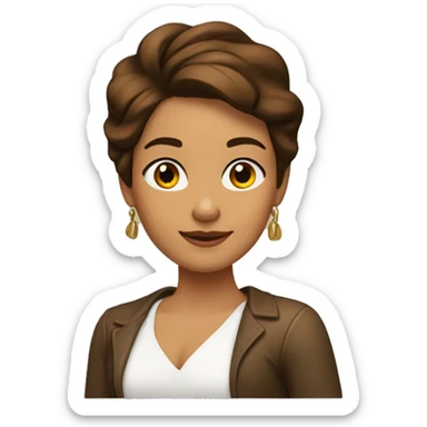 CHICA MORENA, CON CABELLO CRESPO COLOR CASTAÑO MEDIO sticker