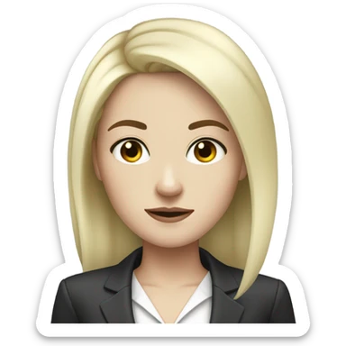 Boss girl, pale skin, black hair  sticker