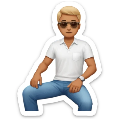 Man + chair + city view sticker