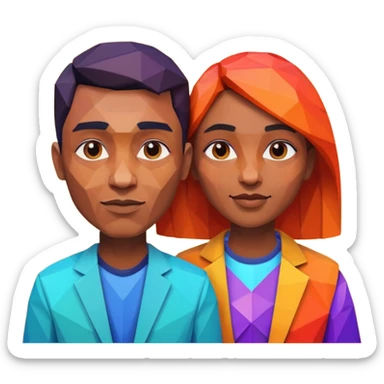 marriage low poly sticker