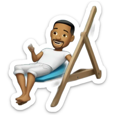will smith lying on a deckchair sticker